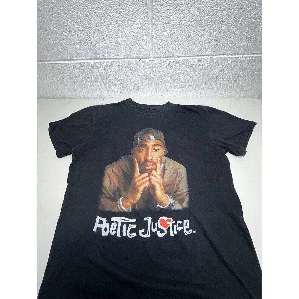 Tupac Poetic‎ Justice Graphic Black Movie T-shirt Lg Rapper Music Memorabilia A2